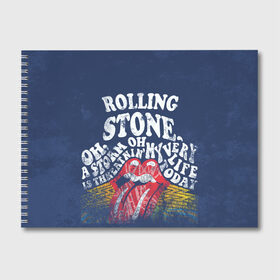 Альбом для рисования с принтом Rolling Stone в Тюмени, 100% бумага
 | матовая бумага, плотность 200 мг. | Тематика изображения на принте: mick jagger | music | rock | rolling stones | музыка | рок