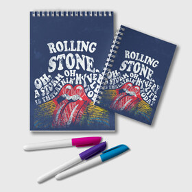 Блокнот с принтом Rolling Stone в Тюмени, 100% бумага | 48 листов, плотность листов — 60 г/м2, плотность картонной обложки — 250 г/м2. Листы скреплены удобной пружинной спиралью. Цвет линий — светло-серый
 | Тематика изображения на принте: mick jagger | music | rock | rolling stones | музыка | рок