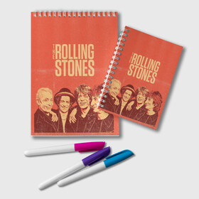 Блокнот с принтом The Rolling Stones в Тюмени, 100% бумага | 48 листов, плотность листов — 60 г/м2, плотность картонной обложки — 250 г/м2. Листы скреплены удобной пружинной спиралью. Цвет линий — светло-серый
 | Тематика изображения на принте: mick jagger | music | rock | rolling stones | музыка | рок