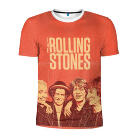 Мужская футболка 3D спортивная с принтом The Rolling Stones в Тюмени, 100% полиэстер с улучшенными характеристиками | приталенный силуэт, круглая горловина, широкие плечи, сужается к линии бедра | Тематика изображения на принте: mick jagger | music | rock | rolling stones | музыка | рок