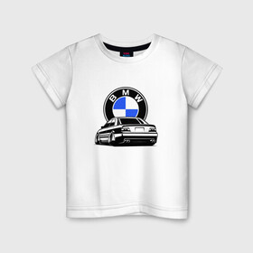 Детская футболка хлопок с принтом BMW (JDM) в Тюмени, 100% хлопок | круглый вырез горловины, полуприлегающий силуэт, длина до линии бедер | bmw | bmw performance | m | motorsport | performance | бмв | бэха | моторспорт