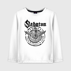 Детский лонгслив хлопок с принтом Sabaton в Тюмени, 100% хлопок | круглый вырез горловины, полуприлегающий силуэт, длина до линии бедер | battle | panzerkampf | primo victoria | sabaton | the art of war | the great war | атака мертвецов | бисмарк | броден | войны | группа | йоаким | латный ботинок | метал | ночные ведьмы | пауэр | рок | рыцарские доспехи | сабатон