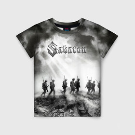 Детская футболка 3D с принтом Sabaton в Тюмени, 100% гипоаллергенный полиэфир | прямой крой, круглый вырез горловины, длина до линии бедер, чуть спущенное плечо, ткань немного тянется | battle | panzerkampf | primo victoria | sabaton | the art of war | the great war | атака мертвецов | бисмарк | броден | войны | группа | йоаким | латный ботинок | метал | ночные ведьмы | пауэр | рок | рыцарские доспехи | сабатон