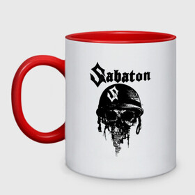 Кружка двухцветная с принтом Sabaton в Тюмени, керамика | объем — 330 мл, диаметр — 80 мм. Цветная ручка и кайма сверху, в некоторых цветах — вся внутренняя часть | battle | panzerkampf | primo victoria | sabaton | the art of war | the great war | атака мертвецов | бисмарк | броден | войны | группа | йоаким | латный ботинок | метал | ночные ведьмы | пауэр | рок | рыцарские доспехи | сабатон