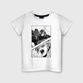Детская футболка хлопок с принтом Gurren lagann в Тюмени, 100% хлопок | круглый вырез горловины, полуприлегающий силуэт, длина до линии бедер | Тематика изображения на принте: anime | gurren lagann | manga. | аниме | гуррен лаганн | манга