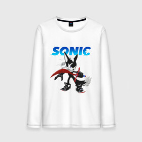 Мужской лонгслив хлопок с принтом SONIC в Тюмени, 100% хлопок |  | animal | games | hedgehog | sega | sonic | speed | speed sonic | быстрый ёж | ёж | ёжик | игры | персонаж | сега | синий ёж | скорость | соник