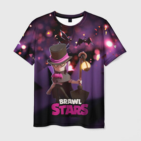 Мужская футболка 3D с принтом Brawl stars Mortis Мортис в Тюмени, 100% полиэфир | прямой крой, круглый вырез горловины, длина до линии бедер | brawl | brawl stars | brawlstars | brawl_stars | jessie | mortis | бравл | бравлстарс | мортис