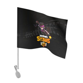 Флаг для автомобиля с принтом Brawl stars Mortis Мортис в Тюмени, 100% полиэстер | Размер: 30*21 см | brawl | brawl stars | brawlstars | brawl_stars | jessie | mortis | бравл | бравлстарс | ворон | мортис