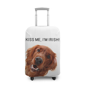 Чехол для чемодана 3D с принтом Ирландский сеттер в Тюмени, 86% полиэфир, 14% спандекс | двустороннее нанесение принта, прорези для ручек и колес | irish | kiss me | kiss me im irish | ирландец | ирландия | ирландский | ирландский сеттер | красный сеттер | поцелуй меня я ирландец | рыжий сеттер | сеттер