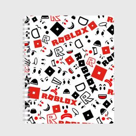 Тетрадь с принтом ROBLOX в Тюмени, 100% бумага | 48 листов, плотность листов — 60 г/м2, плотность картонной обложки — 250 г/м2. Листы скреплены сбоку удобной пружинной спиралью. Уголки страниц и обложки скругленные. Цвет линий — светло-серый
 | Тематика изображения на принте: roblox | roblox games. | игра роблокс | роблокс | робукс