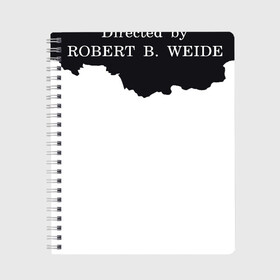 Тетрадь с принтом Россия (Directed by Robert B) в Тюмени, 100% бумага | 48 листов, плотность листов — 60 г/м2, плотность картонной обложки — 250 г/м2. Листы скреплены сбоку удобной пружинной спиралью. Уголки страниц и обложки скругленные. Цвет линий — светло-серый
 | Тематика изображения на принте: directed by robert b. weide | интернет | мем | роберт б. уайд | россия | титры