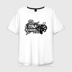 Мужская футболка хлопок Oversize с принтом Enduro в Тюмени, 100% хлопок | свободный крой, круглый ворот, “спинка” длиннее передней части | enduro | ktm | moto | motocycle | sportmotorcycle | ктм | мото | мотоспорт