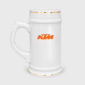 Кружка пивная с принтом KTM | КТМ Лого в Тюмени,  керамика (Материал выдерживает высокую температуру, стоит избегать резкого перепада температур) |  объем 630 мл | enduro | ktm | moto | motocycle | sportmotorcycle | ктм | мото | мотоспорт