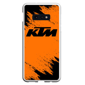 Чехол для Samsung S10E с принтом KTM в Тюмени, Силикон | Область печати: задняя сторона чехла, без боковых панелей | enduro | ktm | moto | motocycle | sportmotorcycle | ктм | мото | мотоспорт