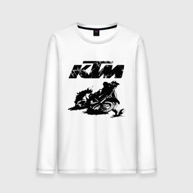 Мужской лонгслив хлопок с принтом KTM в Тюмени, 100% хлопок |  | enduro | ktm | moto | motocycle | sportmotorcycle | ктм | мото | мотоспорт