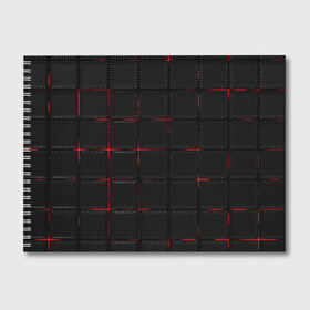 Альбом для рисования с принтом 3D Плиты Red & Black в Тюмени, 100% бумага
 | матовая бумага, плотность 200 мг. | 3d | 3д | 3д полосы | led | led подсветка | красночерный | красный | полосы | свет | свечение | текстуры | черно красный | черный