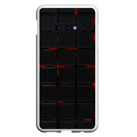 Чехол для Samsung S10E с принтом 3D Плиты Red & Black в Тюмени, Силикон | Область печати: задняя сторона чехла, без боковых панелей | Тематика изображения на принте: 3d | 3д | 3д полосы | led | led подсветка | красночерный | красный | полосы | свет | свечение | текстуры | черно красный | черный