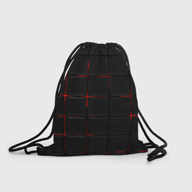 Рюкзак-мешок 3D с принтом 3D Плиты Red & Black в Тюмени, 100% полиэстер | плотность ткани — 200 г/м2, размер — 35 х 45 см; лямки — толстые шнурки, застежка на шнуровке, без карманов и подкладки | 3d | 3д | 3д полосы | led | led подсветка | красночерный | красный | полосы | свет | свечение | текстуры | черно красный | черный