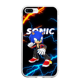 Чехол для iPhone 7Plus/8 Plus матовый с принтом SONIC в Тюмени, Силикон | Область печати: задняя сторона чехла, без боковых панелей | Тематика изображения на принте: animal | games | hedgehog | sega | sonic | speed | speed sonic | быстрый ёж | ёж | ёжик | игры | персонаж | сега | синий ёж | скорость | соник