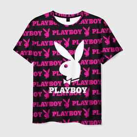 Мужская футболка 3D с принтом PLAYBOY в Тюмени, 100% полиэфир | прямой крой, круглый вырез горловины, длина до линии бедер | brand | brazzers | fake taxi | faketaxi | hub | mode | playboy | бразерс | бренд | мода | фейк такси