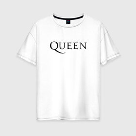 Женская футболка хлопок Oversize с принтом QUEEN (НА СПИНЕ) в Тюмени, 100% хлопок | свободный крой, круглый ворот, спущенный рукав, длина до линии бедер
 | queen | rock | we will rock you | брайан мэи | группа queen | группа квин | джон дикон | квин | королева | король | роджер тейлор | рок | фредди меркьюри