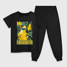 Детская пижама хлопок с принтом BANANATOR в Тюмени, 100% хлопок |  брюки и футболка прямого кроя, без карманов, на брюках мягкая резинка на поясе и по низу штанин
 | Тематика изображения на принте: банан | босс | дизайн | еда | желтый | подарок | стиль | терминатор