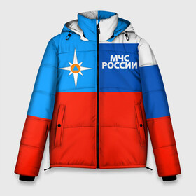 Мужская зимняя куртка 3D с принтом Флаг МЧС России в Тюмени, верх — 100% полиэстер; подкладка — 100% полиэстер; утеплитель — 100% полиэстер | длина ниже бедра, свободный силуэт Оверсайз. Есть воротник-стойка, отстегивающийся капюшон и ветрозащитная планка. 

Боковые карманы с листочкой на кнопках и внутренний карман на молнии. | 112 | 23 февраля | 27 декабря | герб | гкчс | знак | лого | логотип | министерство | мчс | мчс россии | мчсник | по чрезвычайным ситуациям | пожарный | россии | рф | символ | символика | ситуации | служба