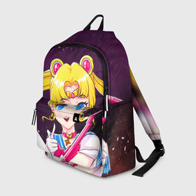 Рюкзак 3D с принтом Sailor Moon в Тюмени, 100% полиэстер | лямки с регулируемой длиной, сверху петелька, чтобы рюкзак можно было повесить на вешалку. Основное отделение закрывается на молнию, как и внешний карман. Внутри два дополнительных кармана, один из которых закрывается на молнию. По бокам два дополнительных кармашка | anime | japan | manga | sailor moon | аниме | девочка | девушка | луна | лунная призма | манга | сейлор мун | сэйлор мун | япония