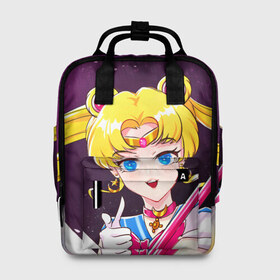 Женский рюкзак 3D с принтом Sailor Moon в Тюмени, 100% полиэстер | лямки с регулируемой длиной, сверху ручки, чтобы рюкзак нести как сумку. Основное отделение закрывается на молнию, как и внешний карман. Внутри два дополнительных кармана, один из которых закрывается на молнию. По бокам два дополнительных кармашка, куда поместится маленькая бутылочка
 | anime | japan | manga | sailor moon | аниме | девочка | девушка | луна | лунная призма | манга | сейлор мун | сэйлор мун | япония