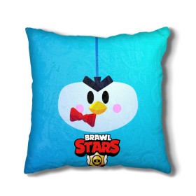 Подушка 3D с принтом Brawl Stars Penguin в Тюмени, наволочка – 100% полиэстер, наполнитель – холлофайбер (легкий наполнитель, не вызывает аллергию). | состоит из подушки и наволочки. Наволочка на молнии, легко снимается для стирки | penguin | pengvin | pingvin | пенгвин | пингвин