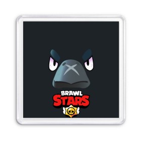 Магнит 55*55 с принтом Brawl Stars Voron в Тюмени, Пластик | Размер: 65*65 мм; Размер печати: 55*55 мм | Тематика изображения на принте: voron | ворон