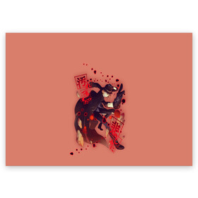 Поздравительная открытка с принтом Чуя Накахара в Тюмени, 100% бумага | плотность бумаги 280 г/м2, матовая, на обратной стороне линовка и место для марки
 | bungou stray dogs | великие из бродячих псов | чуя