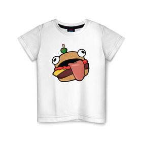 Детская футболка хлопок с принтом Fortnite Burger в Тюмени, 100% хлопок | круглый вырез горловины, полуприлегающий силуэт, длина до линии бедер | burger | cybersport | esport | fortnite | game | logo | бургер | игра | киберспорт | фортнайт