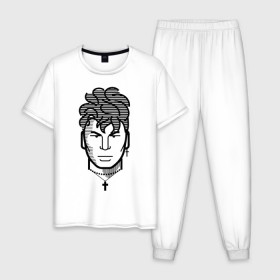 Мужская пижама хлопок с принтом Сектор газа в Тюмени, 100% хлопок | брюки и футболка прямого кроя, без карманов, на брюках мягкая резинка на поясе и по низу штанин
 | 