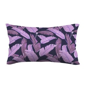 Подушка 3D антистресс с принтом Tropical leaves 4 purple в Тюмени, наволочка — 100% полиэстер, наполнитель — вспененный полистирол | состоит из подушки и наволочки на молнии | leaves | palms. тропические | tropical | листья | пальмы