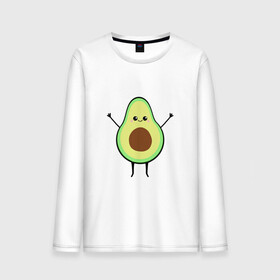 Мужской лонгслив хлопок с принтом Милый авокадо в Тюмени, 100% хлопок |  | avocado | авокадо | еда | милый авокадо | прикольная картинка | фрукт