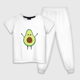 Детская пижама хлопок с принтом Милый авокадо в Тюмени, 100% хлопок |  брюки и футболка прямого кроя, без карманов, на брюках мягкая резинка на поясе и по низу штанин
 | Тематика изображения на принте: avocado | авокадо | еда | милый авокадо | прикольная картинка | фрукт