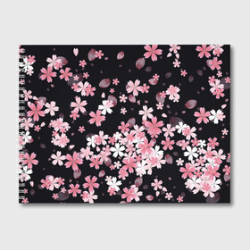 Альбом для рисования с принтом Сакура в Тюмени, 100% бумага
 | матовая бумага, плотность 200 мг. | весна | деревья | розовый | сакура | слива | цветы | япония