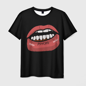 Мужская футболка 3D с принтом Psycho в Тюмени, 100% полиэфир | прямой крой, круглый вырез горловины, длина до линии бедер | lsd | psycho | кисло | кислота | клубная | психо | психопат | шизик
