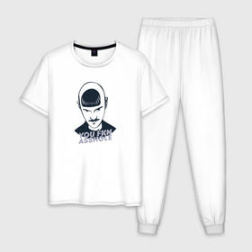 Мужская пижама хлопок с принтом Little Big в Тюмени, 100% хлопок | брюки и футболка прямого кроя, без карманов, на брюках мягкая резинка на поясе и по низу штанин
 | 