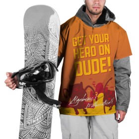 Накидка на куртку 3D с принтом Get your hero on DUDE в Тюмени, 100% полиэстер |  | Тематика изображения на принте: dude | vdpartat | время приключений | фин и джейк