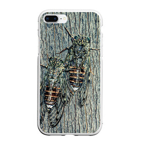 Чехол для iPhone 7Plus/8 Plus матовый с принтом Цикады в Тюмени, Силикон | Область печати: задняя сторона чехла, без боковых панелей | Тематика изображения на принте: животные | жуки | мухи | насекомые | цикады | цикады на дереве