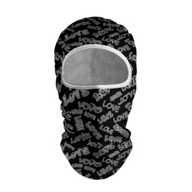 Балаклава 3D с принтом Love (Oko) в Тюмени, 100% полиэстер, ткань с особыми свойствами — Activecool | плотность 150–180 г/м2; хорошо тянется, но при этом сохраняет форму. Закрывает шею, вокруг отверстия для глаз кайма. Единый размер | 