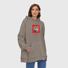 Худи SuperOversize хлопок с принтом Little Big в Тюмени, 70% хлопок, 30% полиэстер, мягкий начес внутри | карман-кенгуру, эластичная резинка на манжетах и по нижней кромке, двухслойный капюшон
 | 2020 | big | little | бузова | евровиденье | спасибо | танцевальная | что