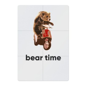 Магнитный плакат 2Х3 с принтом Bear time в Тюмени, Полимерный материал с магнитным слоем | 6 деталей размером 9*9 см | bear | bear time | bike | moto | motorbike | motorcycle | scooter | медведь | миша | мишка | мопед | мото | мотоцикл