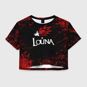 Женская футболка Crop-top 3D с принтом Louna в Тюмени, 100% полиэстер | круглая горловина, длина футболки до линии талии, рукава с отворотами | louna | music | rock | геворкян | лу | луна | лусине | лусинэ | лусинэ геворкян | музыка | панк рок | рок | хард рок