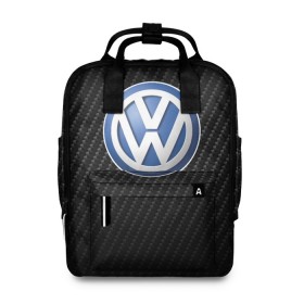 Женский рюкзак 3D с принтом Volkswagen Logo в Тюмени, 100% полиэстер | лямки с регулируемой длиной, сверху ручки, чтобы рюкзак нести как сумку. Основное отделение закрывается на молнию, как и внешний карман. Внутри два дополнительных кармана, один из которых закрывается на молнию. По бокам два дополнительных кармашка, куда поместится маленькая бутылочка
 | Тематика изображения на принте: amarok | arteon | caravelle | golf | polo | scirocco | teramont | tiguan | to | touareg | transporter | volkswagen | vw | авто | автомобиль | ам | бренд | карбон | машина | машины | народный автомобиль | фольксваген