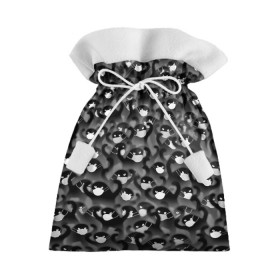 Подарочный 3D мешок с принтом Ъуъ съуки в маске в Тюмени, 100% полиэстер | Размер: 29*39 см | Тематика изображения на принте: covid 19 | uxkot | вирус | инфекция | короновирус | кот | маска | мем | мемасики | толпа | черный. паттрен