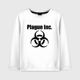 Детский лонгслив хлопок с принтом PLAGUE INC - (КОРОНАВИРУС) в Тюмени, 100% хлопок | круглый вырез горловины, полуприлегающий силуэт, длина до линии бедер | coronavirus | plague inc | plague inc: evolved | вирус в китае | кнр | коронавирус | плагуе инк | плагуе инк: эволвед | эпидемия