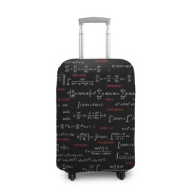 Чехол для чемодана 3D с принтом Математические формулы в Тюмени, 86% полиэфир, 14% спандекс | двустороннее нанесение принта, прорези для ручек и колес | алгебра | вычисления | геометрия | дроби | интегралы | матан | математика | формулы | школа | шпаргалка